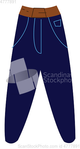 Image of A jeans with large pockets vector or color illustration