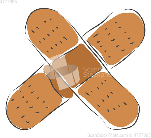 Image of Two adhesive plasters vector illustration on white background