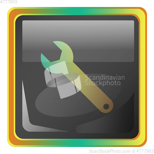 Image of Settings grey vector icon illustration with colorful details on 