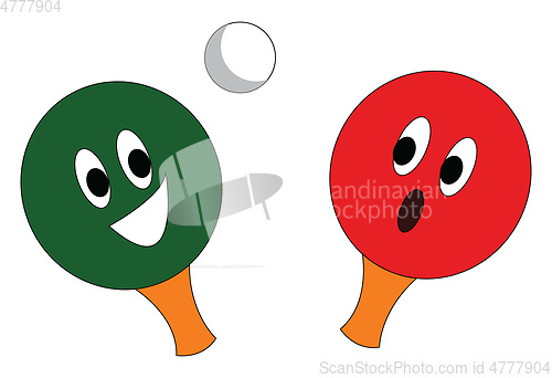 Image of Racket and ball of table tennis sport vector or color illustrati