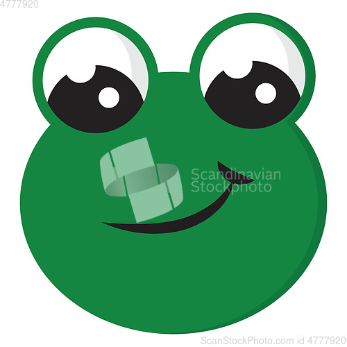 Image of Smiling green frog vector illustration on white background 