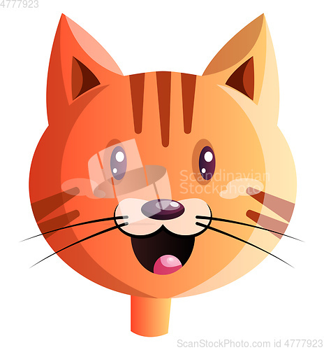 Image of Happy red cartoon cat vector illustartion on white bacground