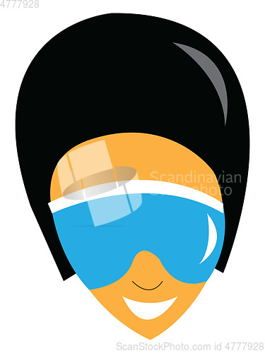 Image of A boy wearing blue sunglasses vector or color illustration
