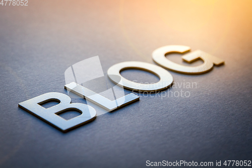 Image of Word blog written with white solid letters