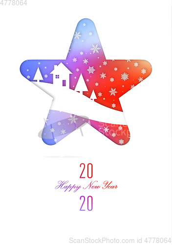 Image of Happy new year 2020 rainbow vintage card
