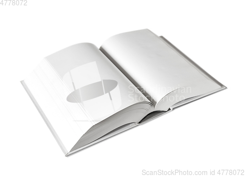 Image of Open blank dictionary, book isolated on white