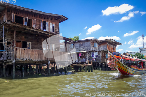 Image of Traditional houses on Khlong, Bangkok, Thailand