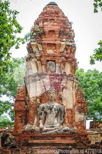 Image of Buddha statue in Wat Mahathat, Ayutthaya, Thailand