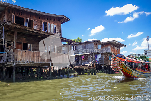 Image of Traditional houses on Khlong, Bangkok, Thailand