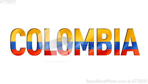 Image of colombian flag text font