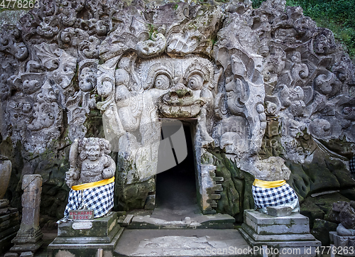 Image of Goa Gajah elephant cave entrance, Ubud, Bali, Indonesia