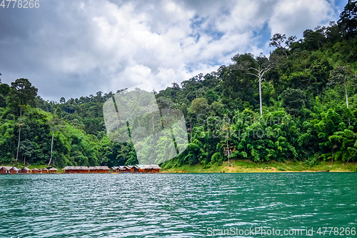 Image of Floating village in Cheow Lan Lake, Khao Sok, Thailand