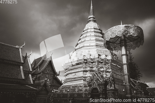 Image of Wat Doi Suthep golden stupa, Chiang Mai, Thailand