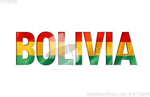 Image of bolivian flag text font
