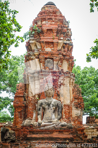 Image of Buddha statue in Wat Mahathat, Ayutthaya, Thailand