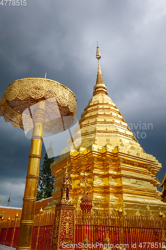 Image of Wat Doi Suthep golden stupa, Chiang Mai, Thailand