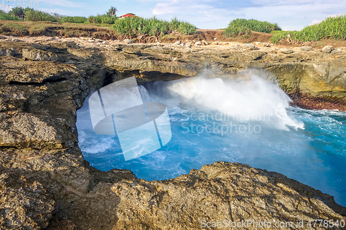 Image of Devil’s tears landmark, Nusa Lembongan island, Bali, Indonesia