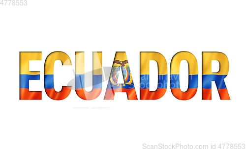 Image of ecuadorian flag text font