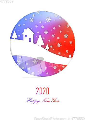 Image of Happy new year 2020 rainbow winter card