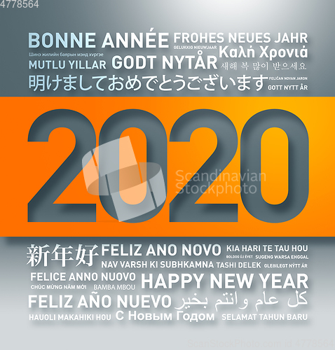 Image of Happy new year greetings card from the world