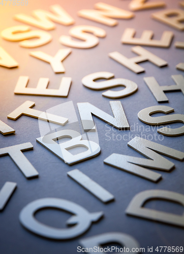 Image of Mixed letters pile closeup photo