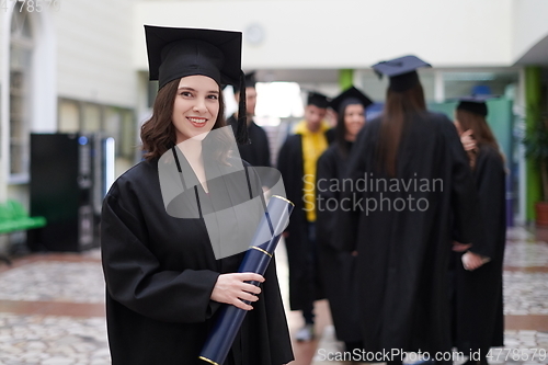 Image of portrait of student during graduation day