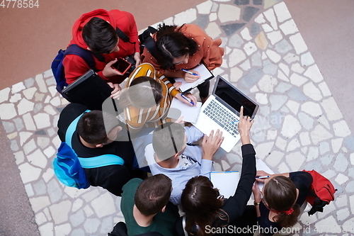 Image of students using modern technology for school project