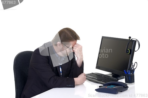 Image of Businessman on desk 