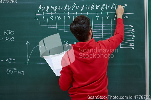 Image of the student does the task on the board