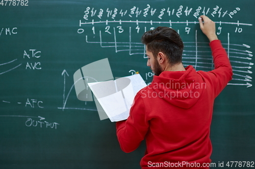 Image of the student does the task on the board