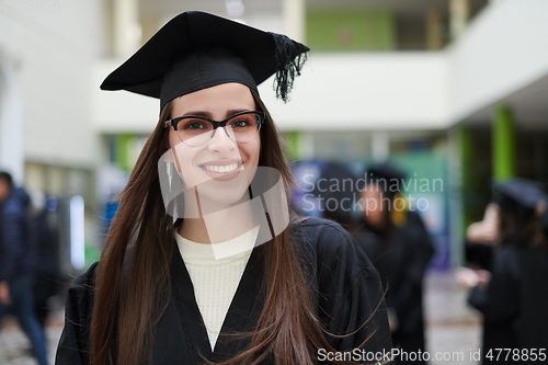 Image of portrait of student during graduation day