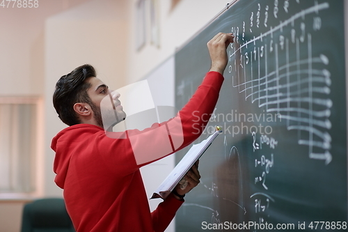 Image of the student does the task on the board