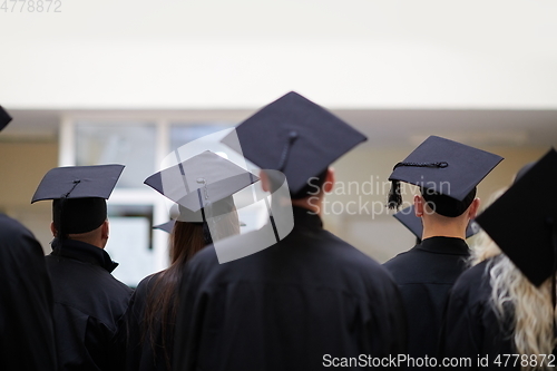 Image of Group of diverse international graduating students celebrating