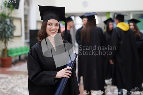 Image of portrait of student during graduation day