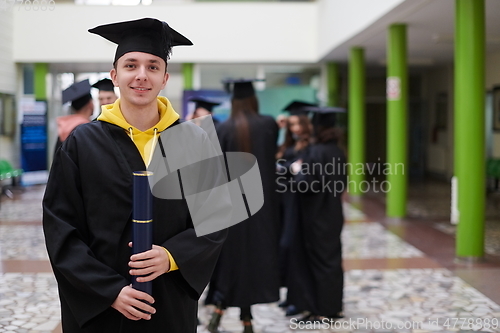 Image of portrait of student during graduation day