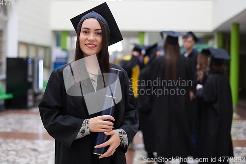 Image of portrait of student during graduation day