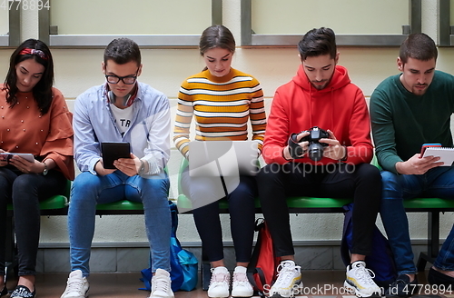 Image of students use modern technology in school to create projects