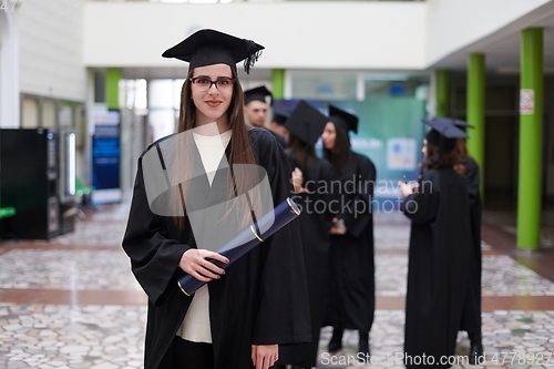 Image of portrait of student during graduation day