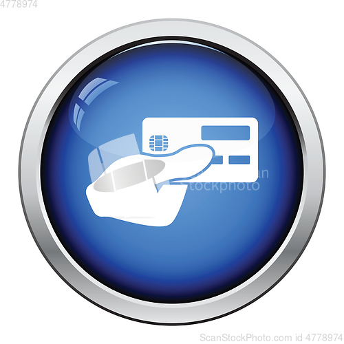 Image of Hand holding credit card icon