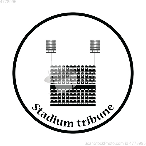 Image of Stadium tribune with seats and light mast icon