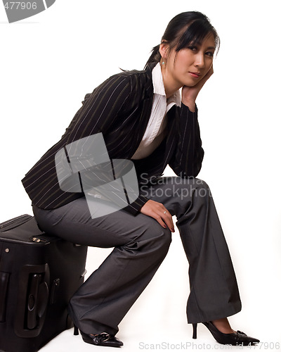 Image of Bored waiting traveller