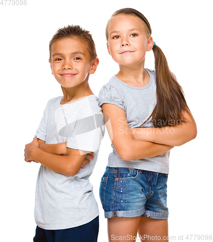 Image of Portrait of girl and boy