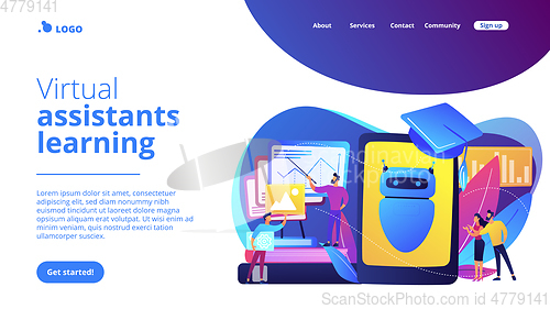 Image of Chatbot self learningconcept landing page.