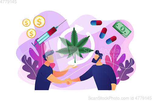 Image of Drug trafficking concept vector illustration.