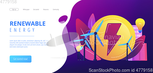 Image of Wind power concept landing page.