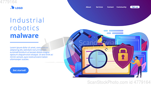 Image of Industrial cybersecurity concept landing page.