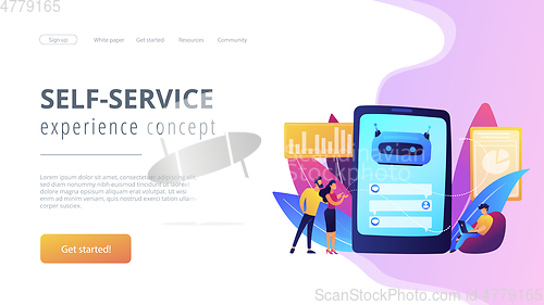 Image of Chatbot customer serviceconcept landing page.