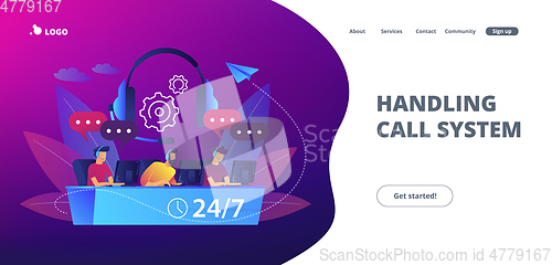 Image of Call center concept landing page.