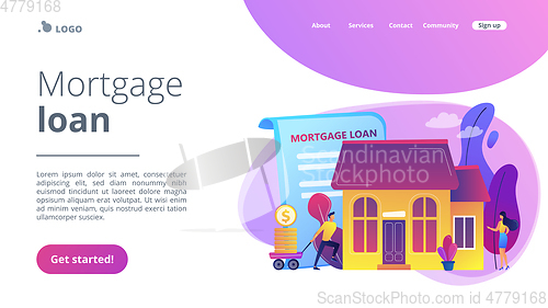 Image of Mortgage loan concept landing page.