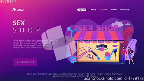 Image of Sex shop concept landing page.